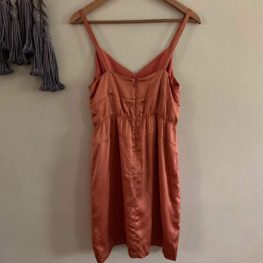 J. Crew • burnt orange silky serenade mini dress 2 - Picture 5 of 5